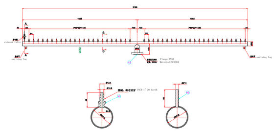 Electrolyzer accessories Anode and cathode cell Inlet distribution pipe for Chlor-alkali plant